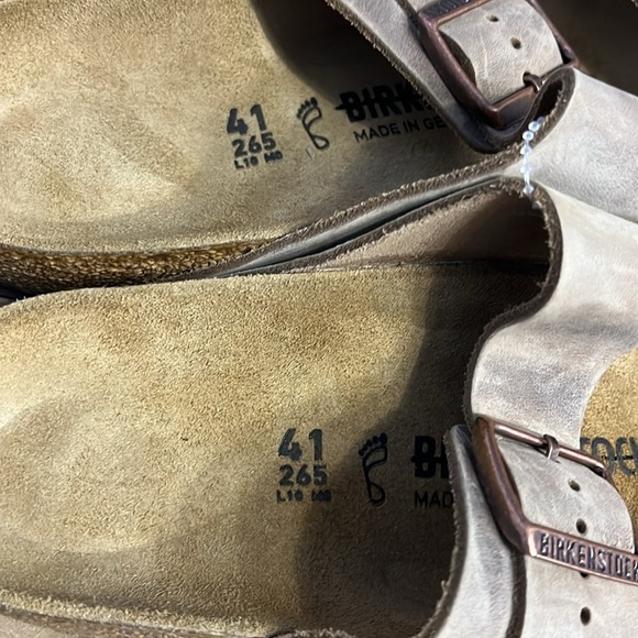 Birkenstock Arizona Oiled Leather Tobacco Brown Sandals Size 10 - Picture 12 of 12